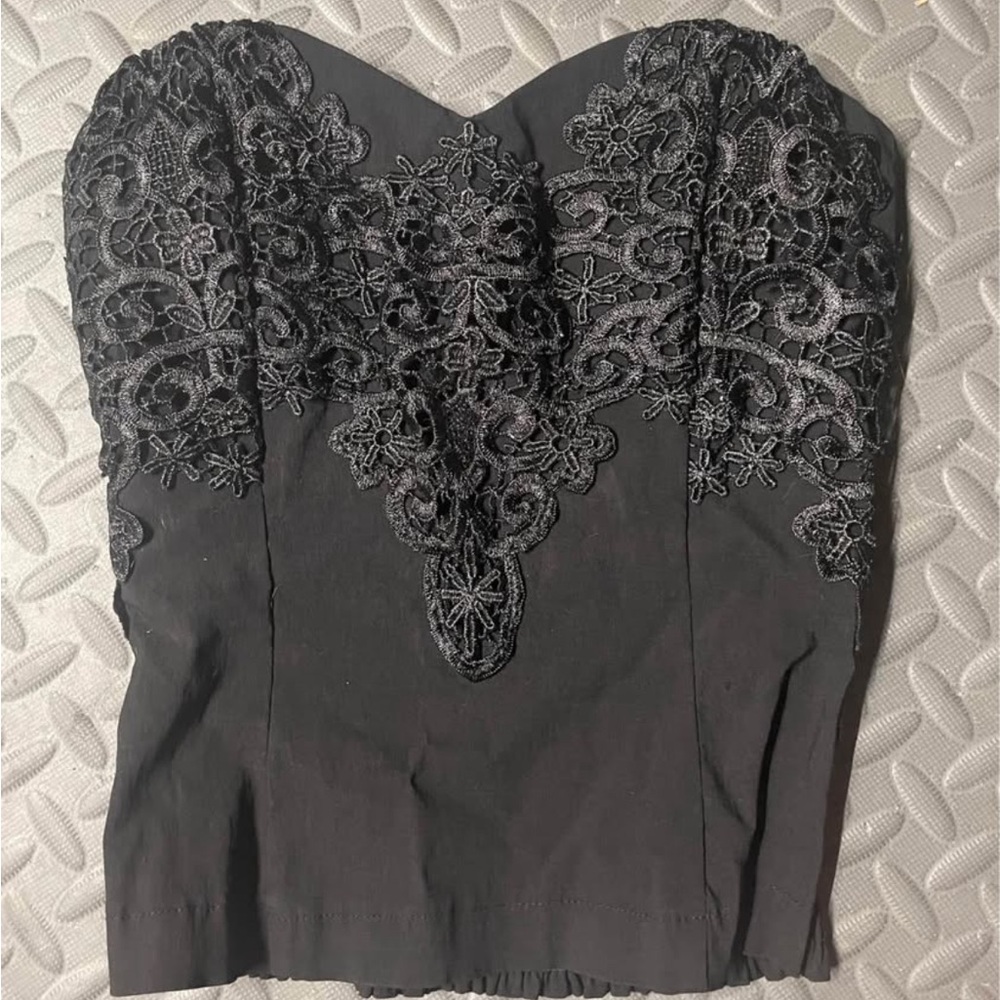 Black Lace Bustier Top